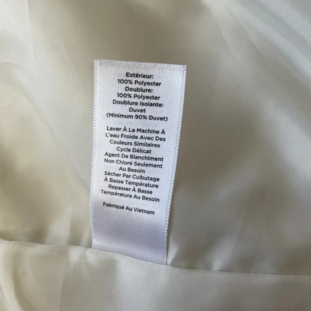 Talbots Puffer Vest Womens XS Cream White Full Zip Jacket‎ + Pockets Down Filled
